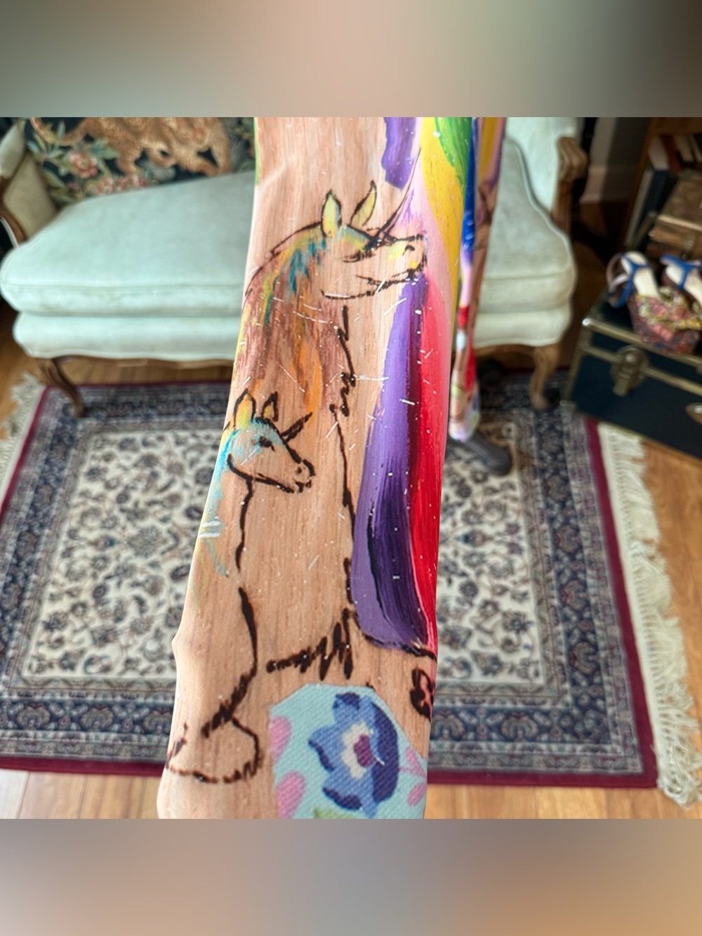 🦄 Grace Noel Rainbow Unicorn Art Leggings Size Large Festival Fantasy - Picture 3 of 11